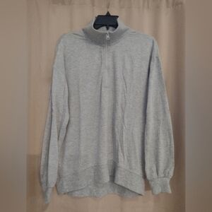 Three Dots Half-Zip Grey Pull Over